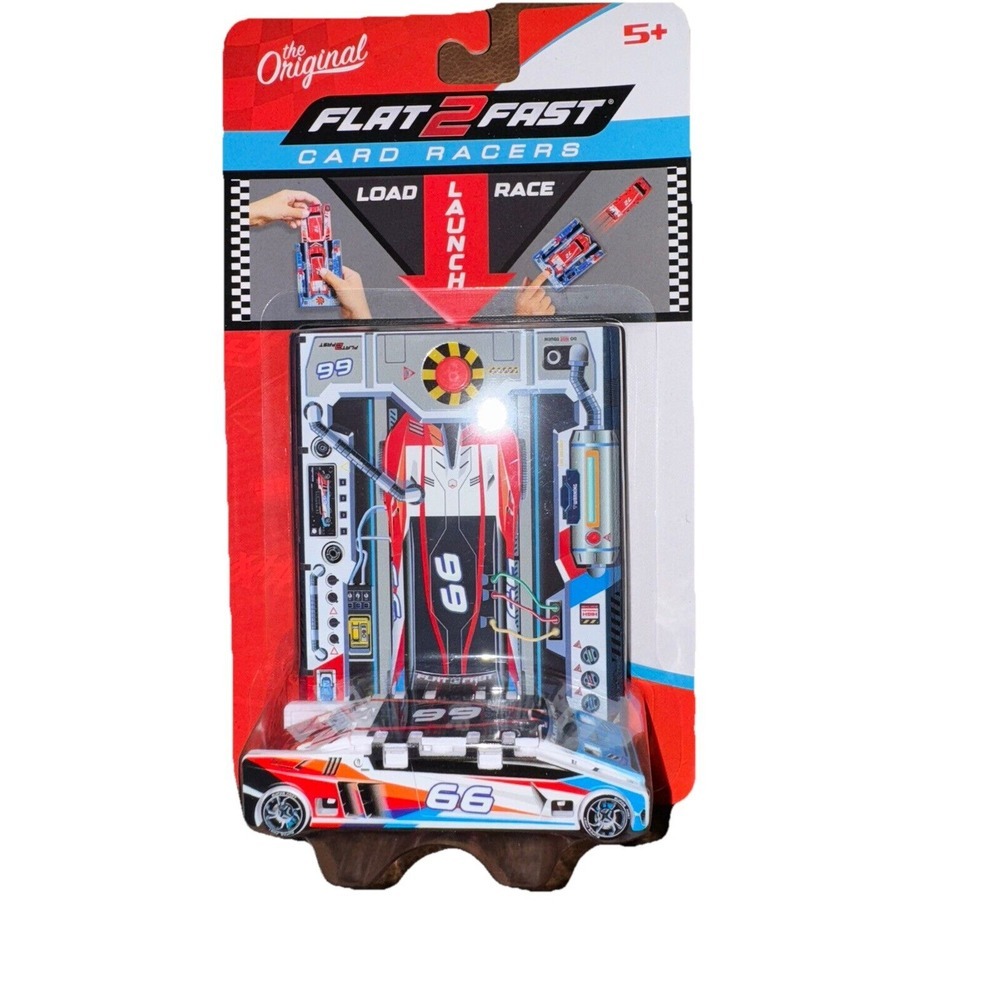 Luki Lab Flat 2 Fast Card Racers #66 Transforming Toy Racing Car New